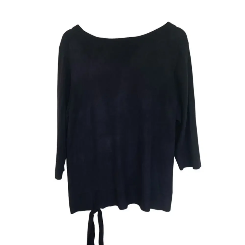 Coldwater Creek Black Scoop Neck 3/4 sleeve Sweater -‎ 1X - Picture 3 of 5